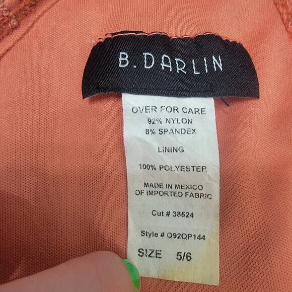 B. Darlin Lace Fit & Flare Dress 5/6 Sleeveless Terracotta Occasion - Picture 5 of 9